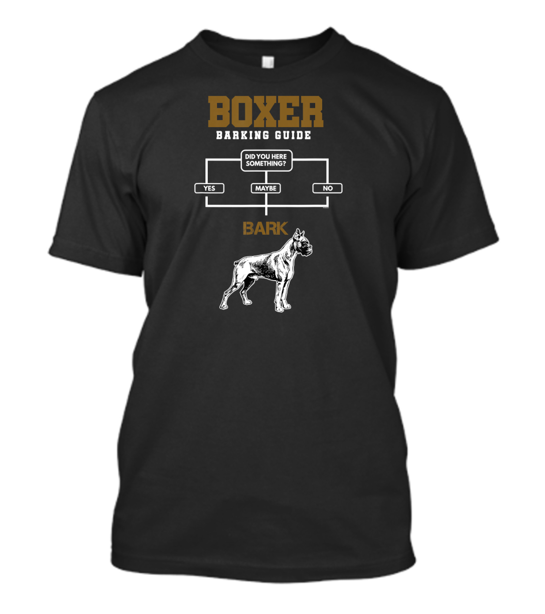Boxer Barking Guide Flowchart With Funny Puppy Graphics T-Shirt