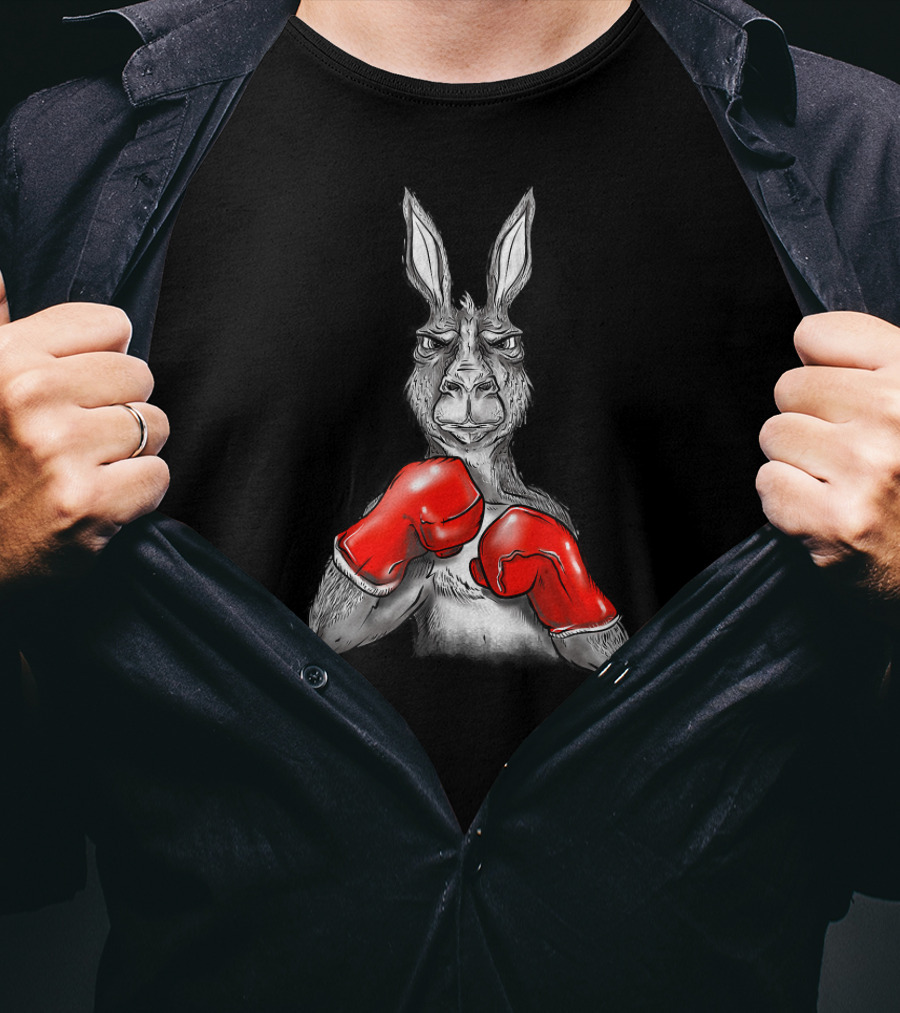 Funny Boxing Kangaroo With Red Gloves T-Shirt