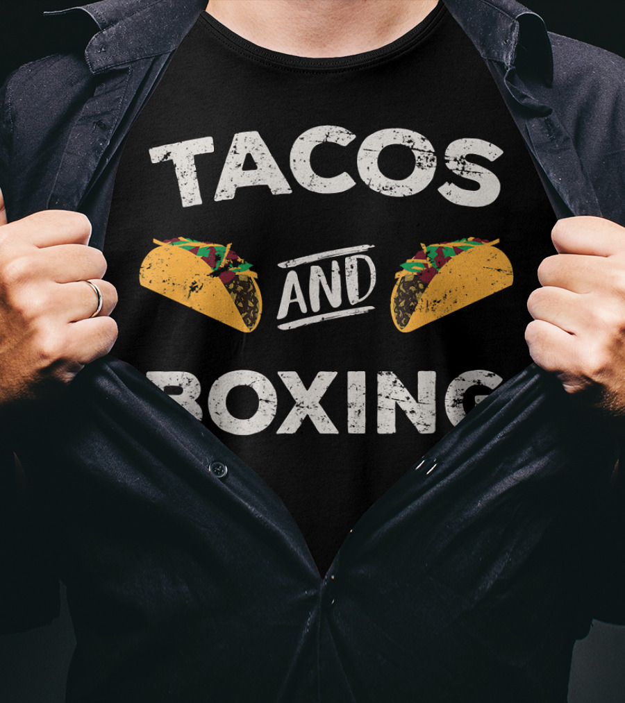 Tacos And Boxing Distressed Gym Boxer T-Shirt