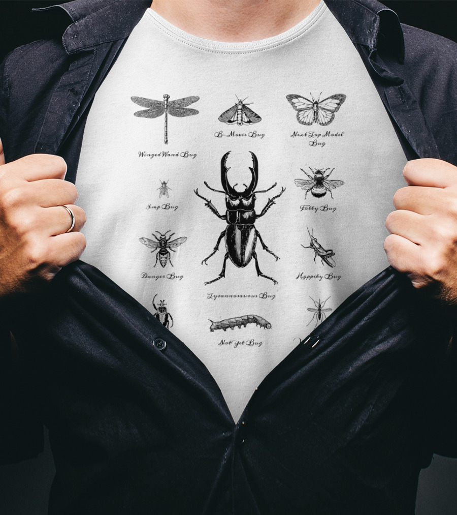 Funny Beetle Insects Grasshopper Bee Moth Dragonfly Bug Cabinet T-Shirt