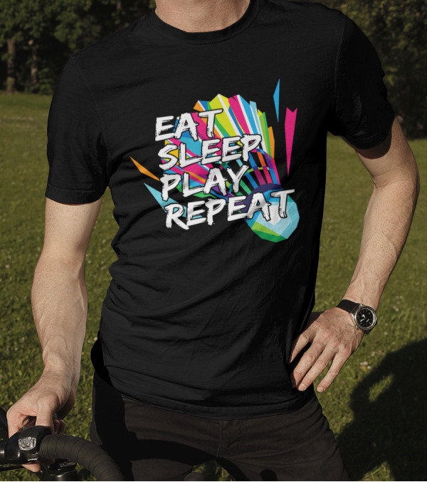 Eat Sleep Play Repeat Badminton Shuttlecock T-Shirt