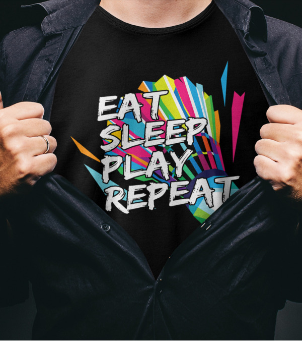 Eat Sleep Play Repeat Badminton Shuttlecock T-Shirt