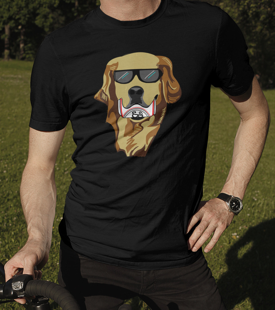 Golden Retriever Wearing Sunglasses Holding Beer Can T-Shirt