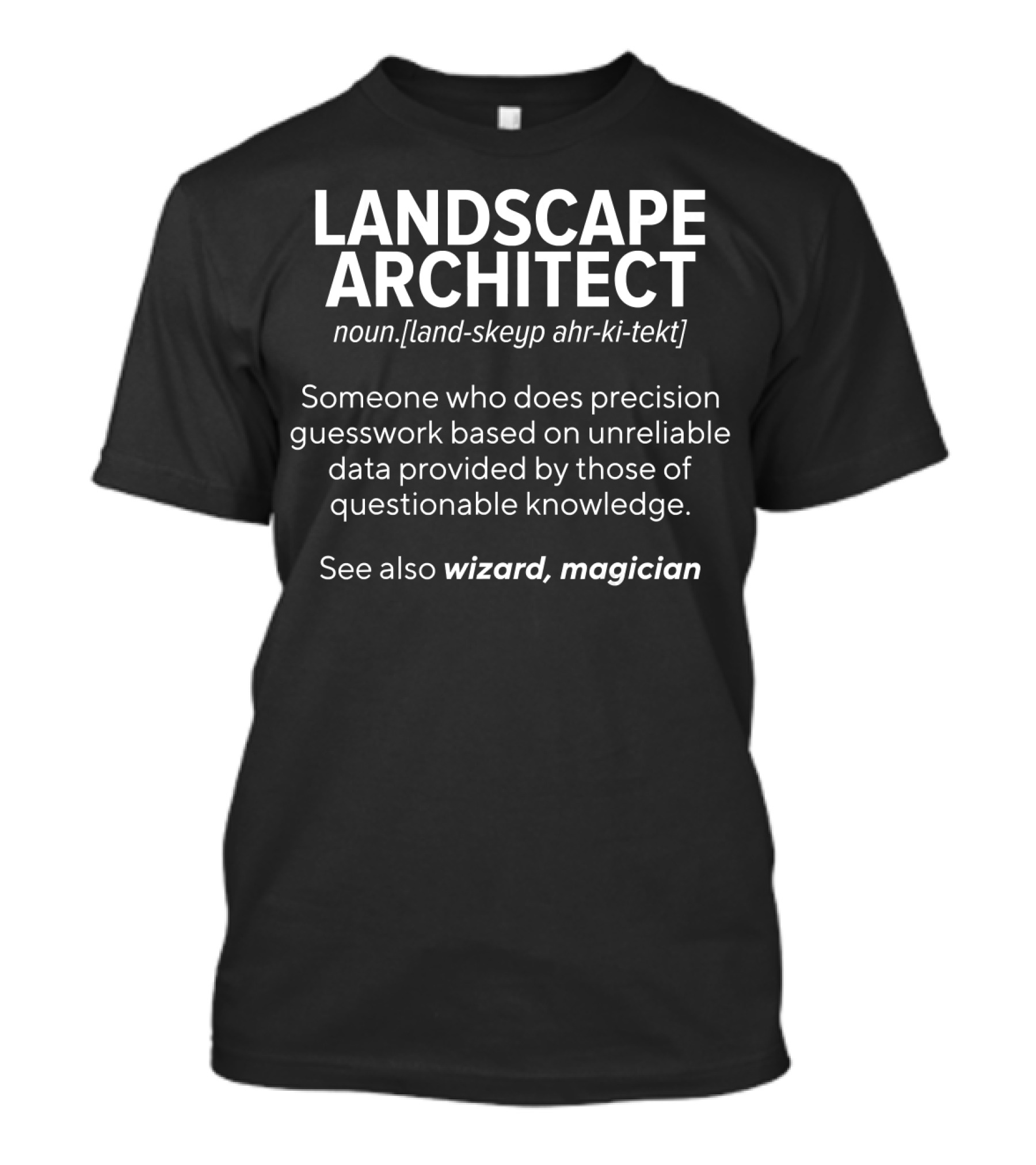 Landscape Architect Noun Precision Guesswork Wizard Magician Definition T-Shirt