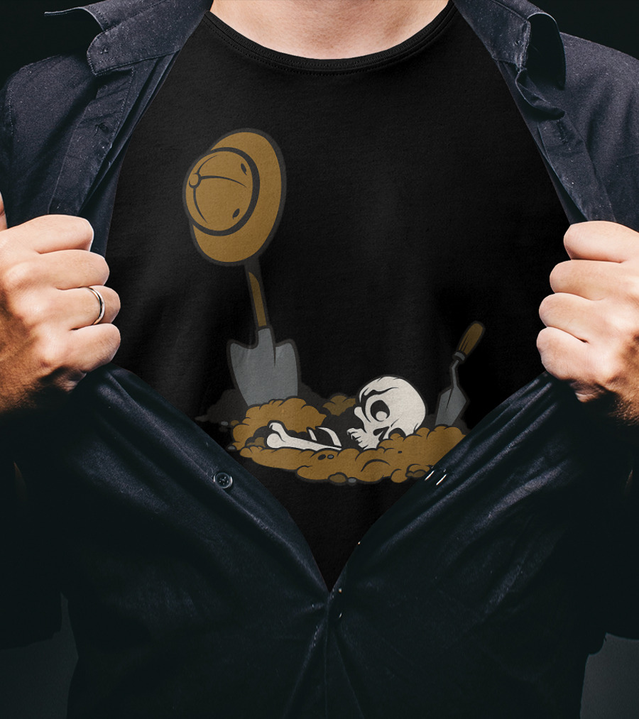 Funny Skull Archaeology Digging Scene T-Shirt