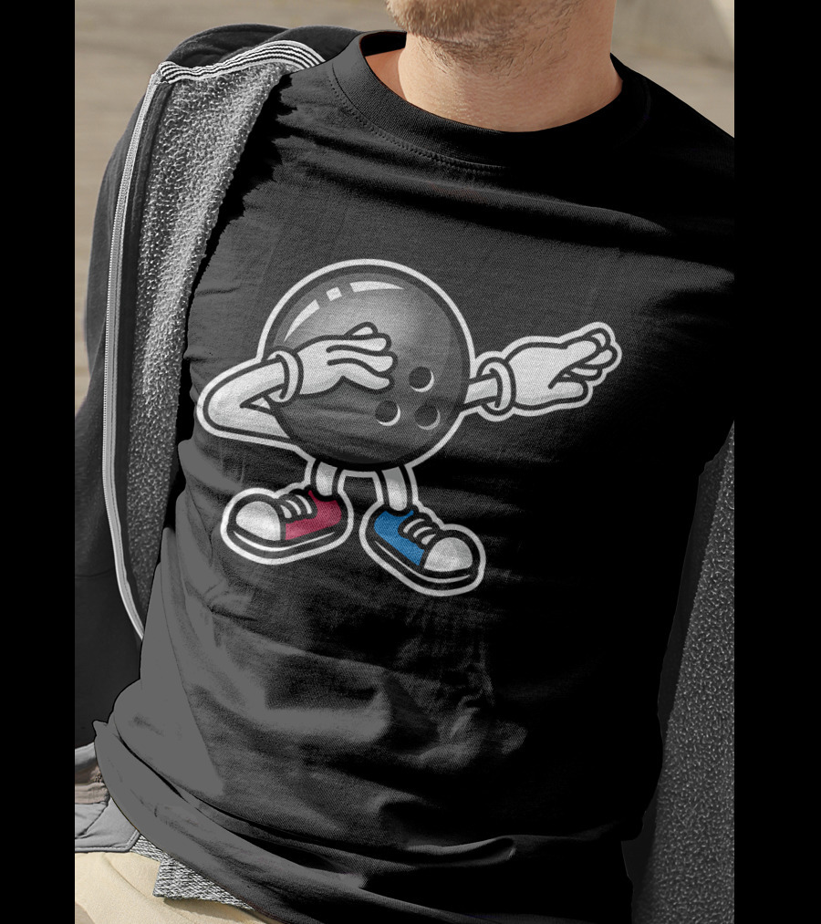 Funny The Dab Dabbing Bowling Ball Kid Bowle Sneakers T-Shirt