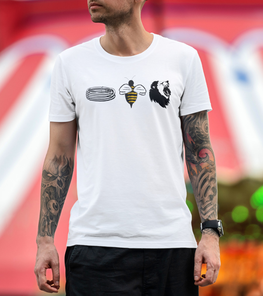 Barbed Bee Lion Funny Vintage Animal Joke Pun T-Shirt