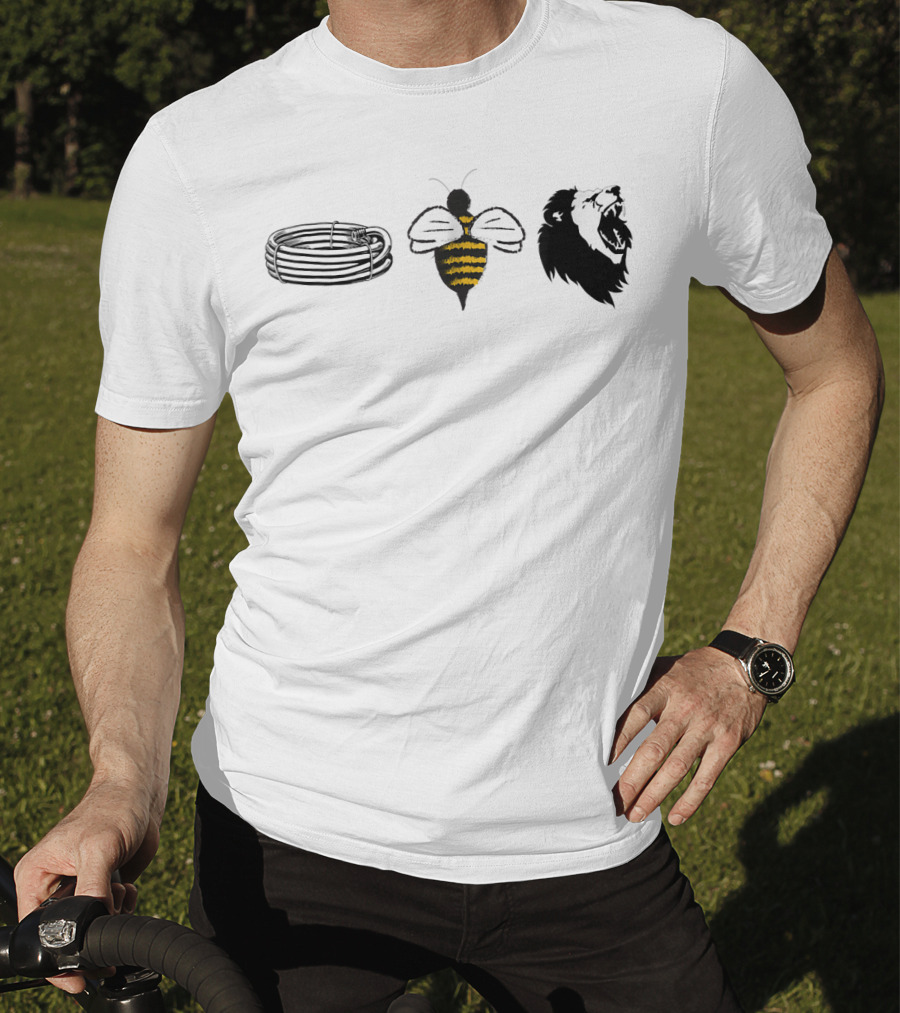 Barbed Bee Lion Funny Vintage Animal Joke Pun T-Shirt