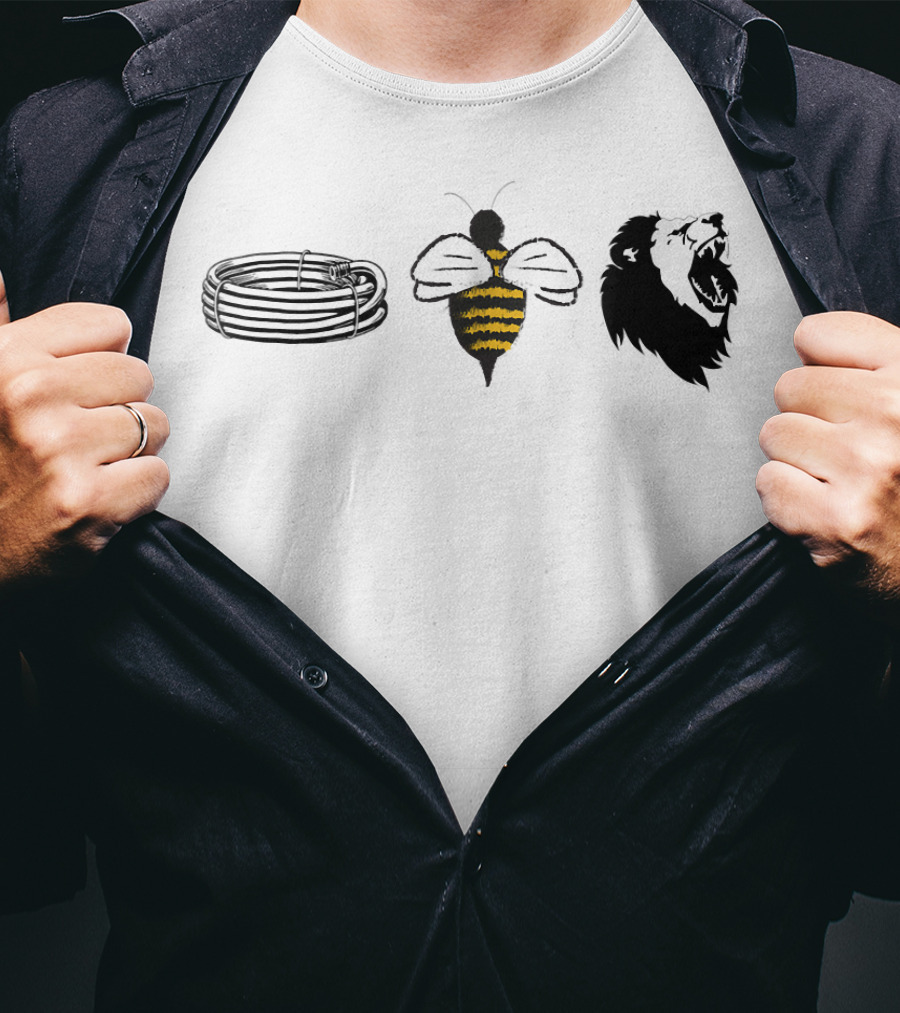 Barbed Bee Lion Funny Vintage Animal Joke Pun T-Shirt