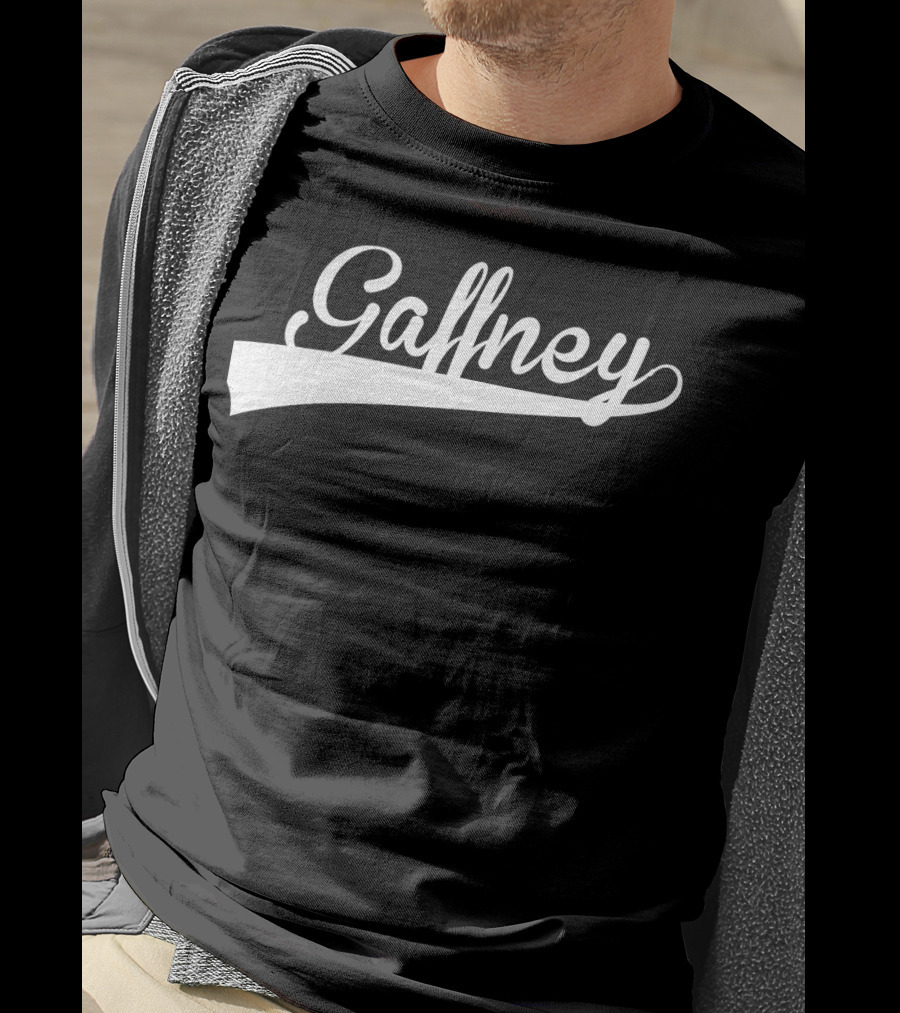Gaffney Baseball Softball Styled Text With Curve Tail T-Shirt