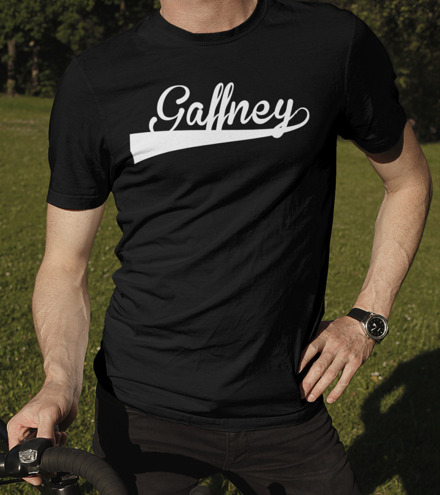 Gaffney Baseball Softball Styled Text With Curve Tail T-Shirt