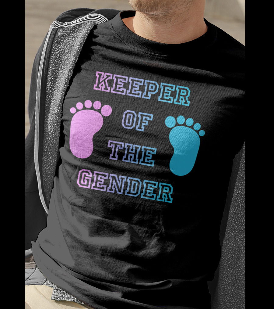 Keeper Of The Gender Pink Blue Footprints T-Shirt