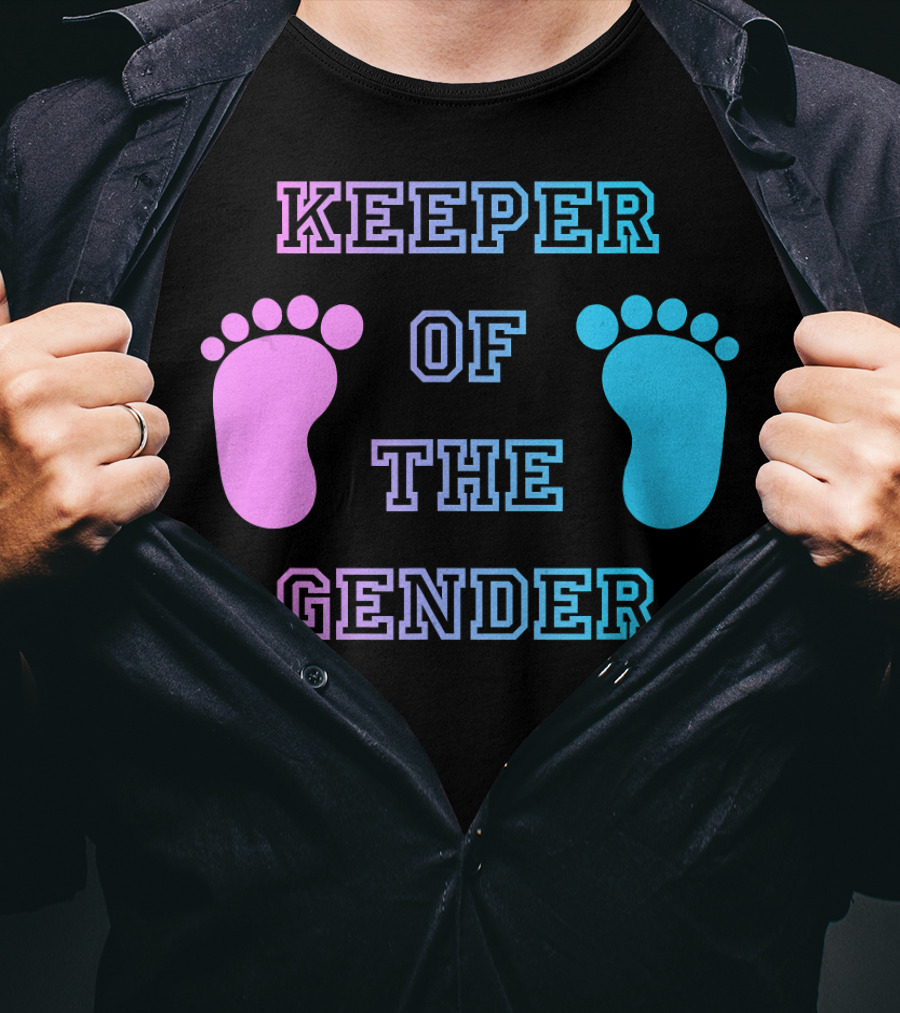 Keeper Of The Gender Pink Blue Footprints T-Shirt