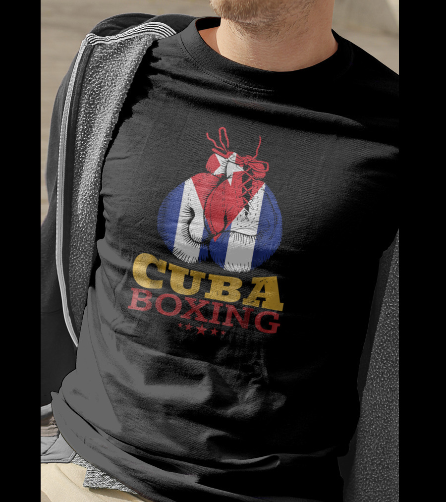 Cuba Boxing Gloves With Cuban Flag And Stars T-Shirt