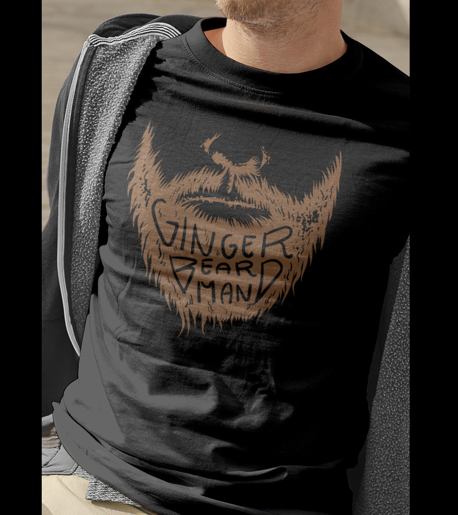 Ginger Beard Man Cute Mysterious Red Whiskered Face T-Shirt