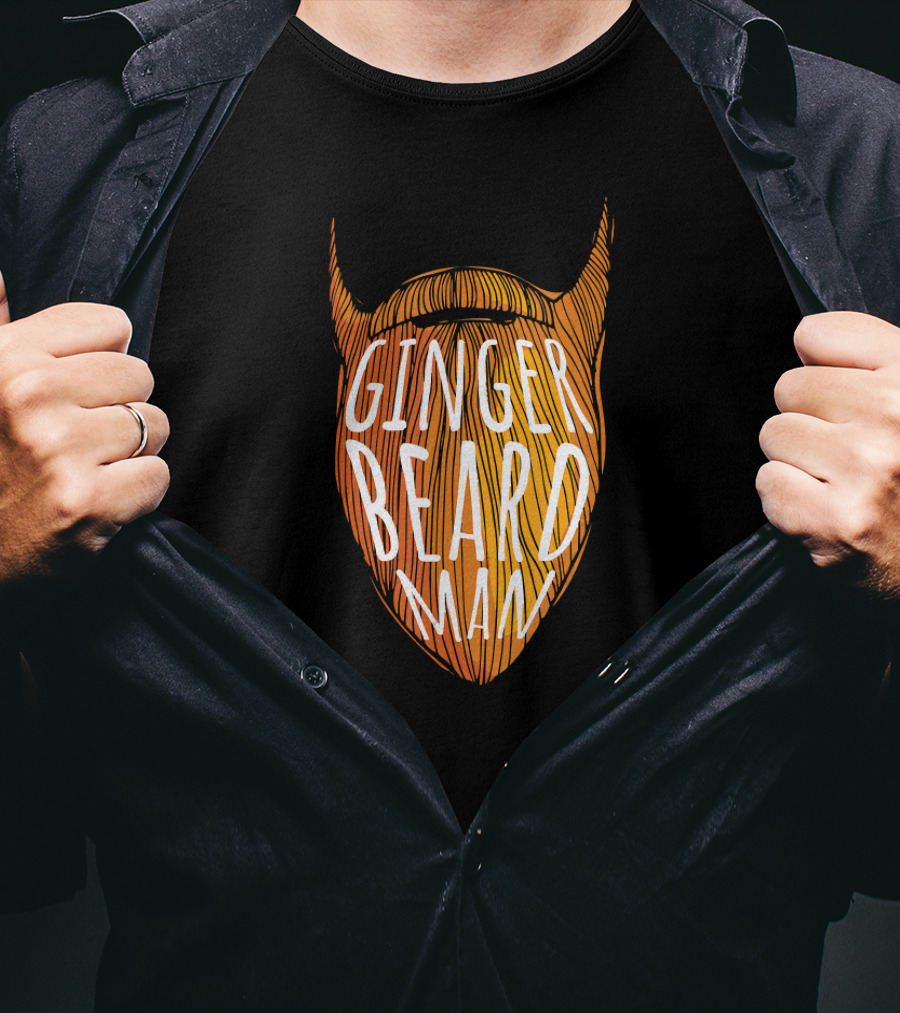 Ginger Beard Man Funny Redhead Unique Orange Textured Beard T-Shirt