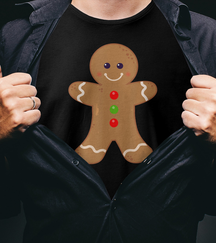 Gingerbread Man Christmas Cookie Baki Festive Holiday Joyful Treat T-Shirt