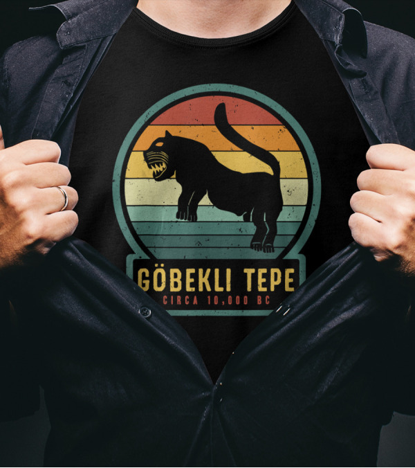 Göbekli Tepe Circa 10,000 BC Large Cat Lion T-Shirt