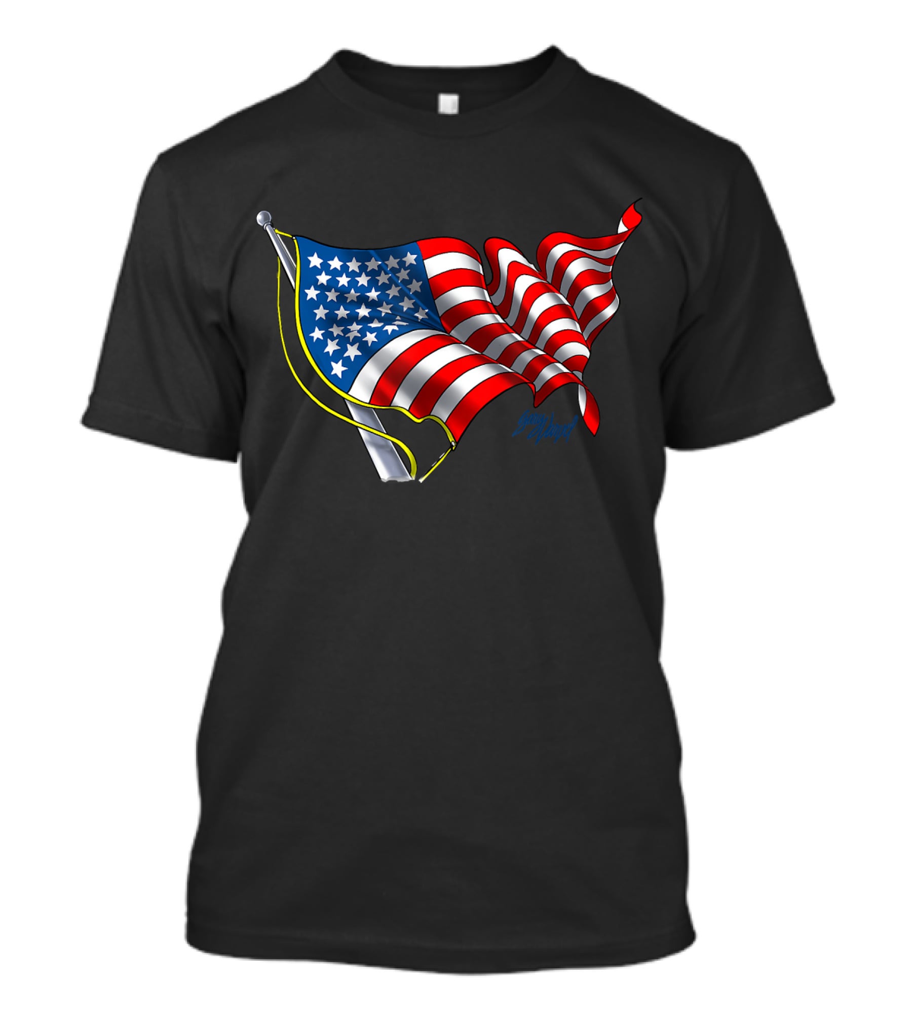 God Bless America Flag Waving T-Shirt