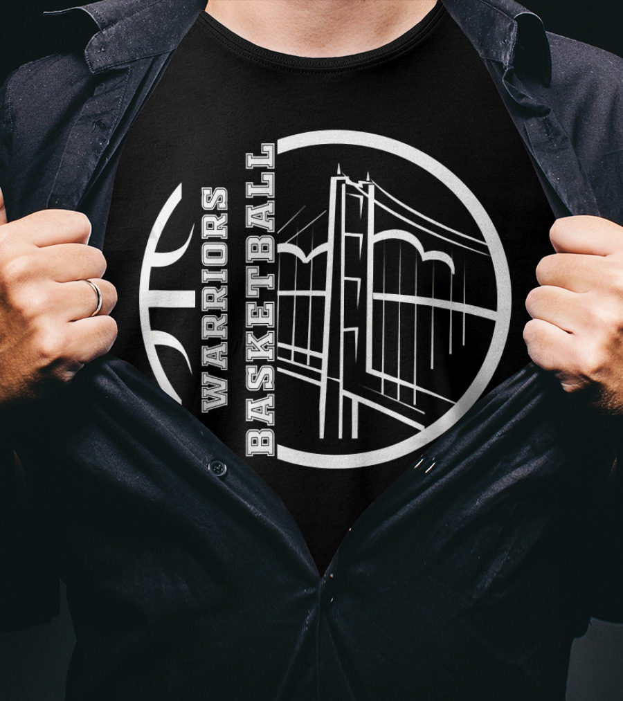 Warriors Basketball Golden State Distressed Team Fan Bridge T-Shirt