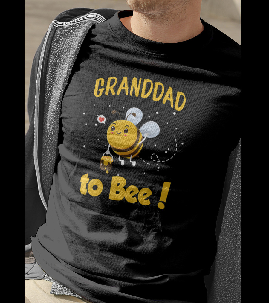 Granddad To Bee Granddad With Happy Bee And Heart T-Shirt
