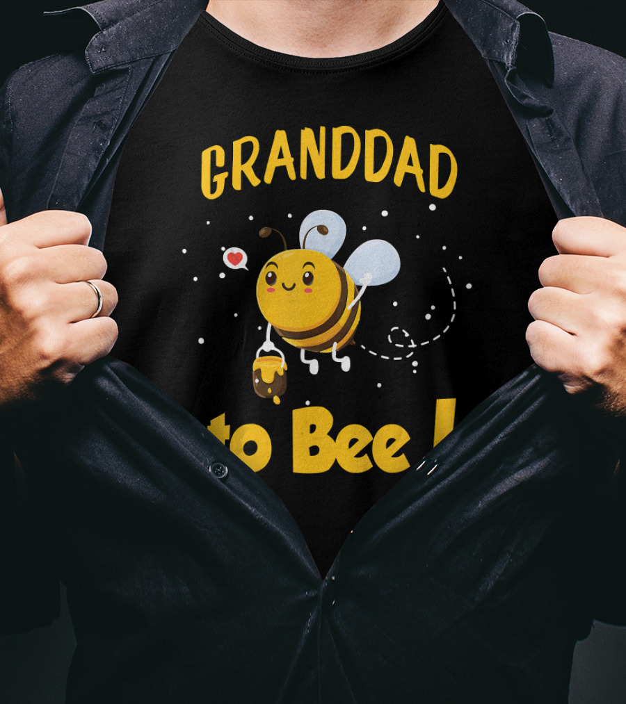Granddad To Bee Granddad With Happy Bee And Heart T-Shirt