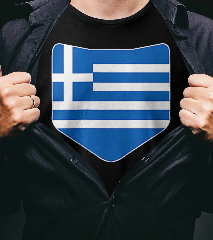 Greece Flag Shield Emblem T-Shirt