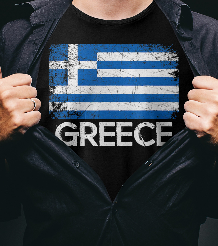 Greek Flag Vintage Greece Made In Gree T-Shirt