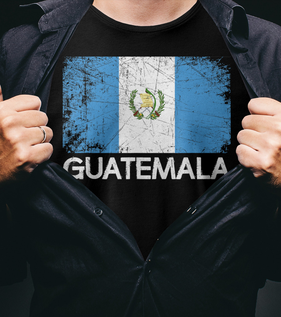 Vintage Guatemalan Flag Distressed Guatemala Emblem T-Shirt