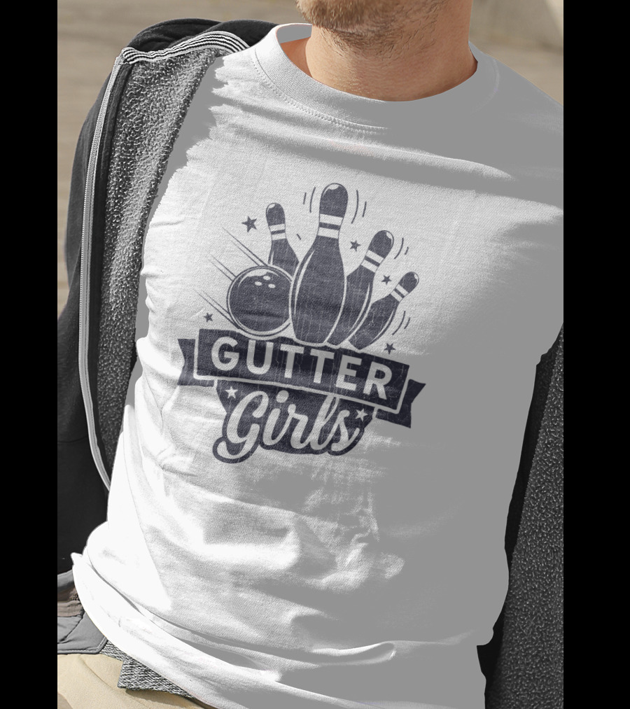 Gutter Girls Bowling Pin Strike Kids Bowle T-Shirt