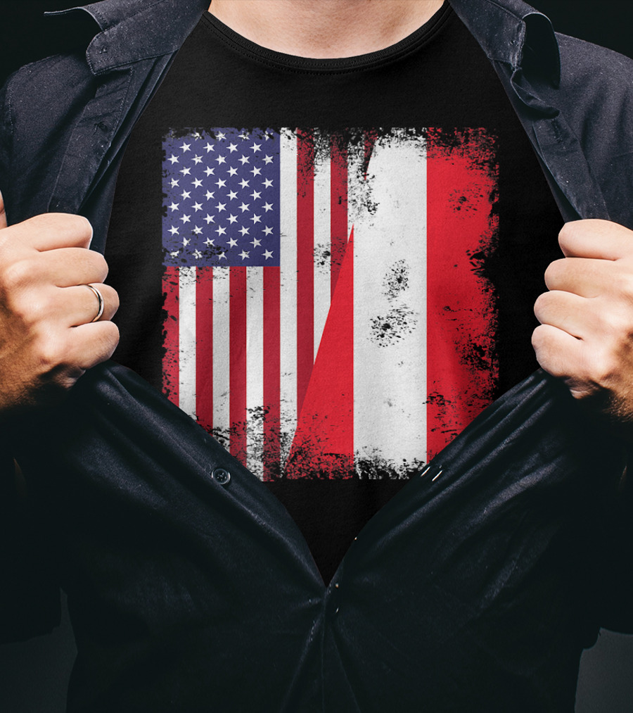 USA Austrian Flag Vintage Austria U T-Shirt