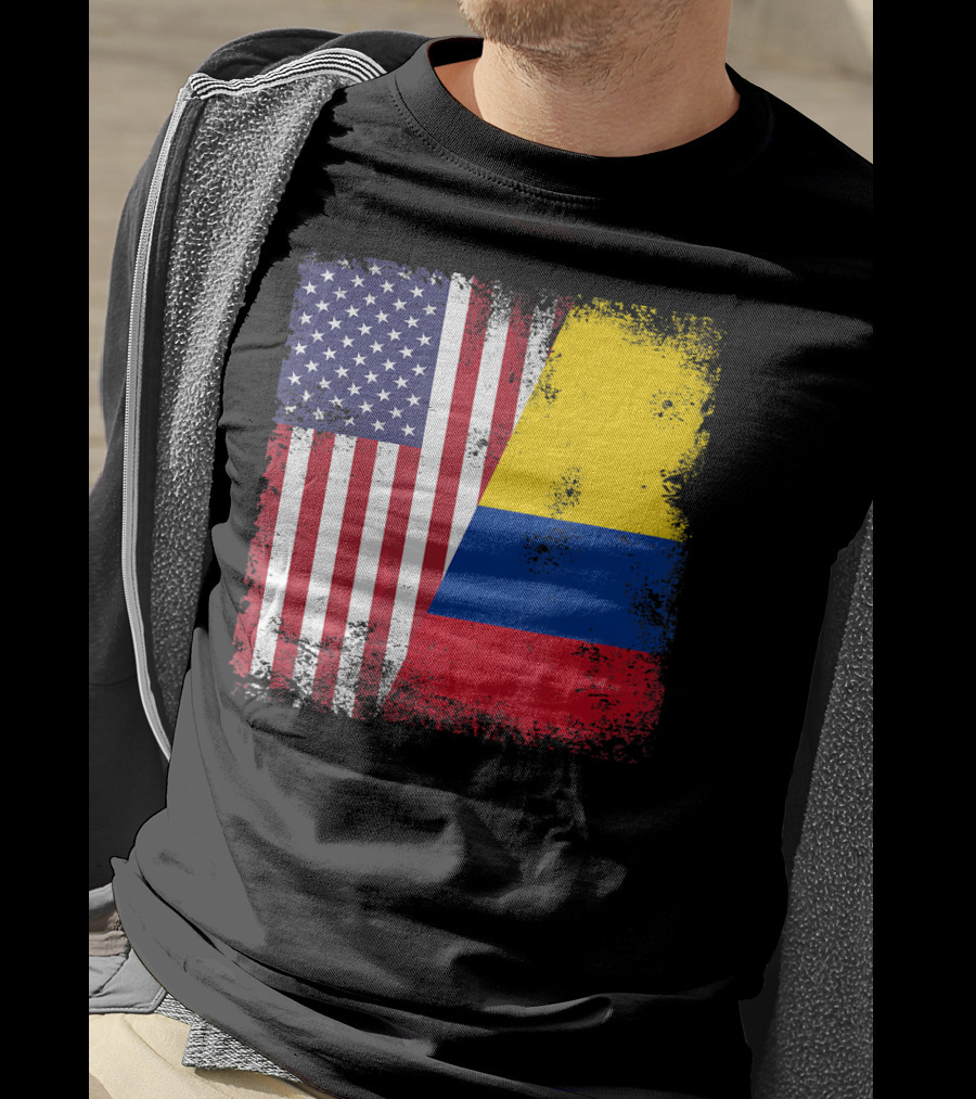 Half Colombian Half American Flag T-Shirt