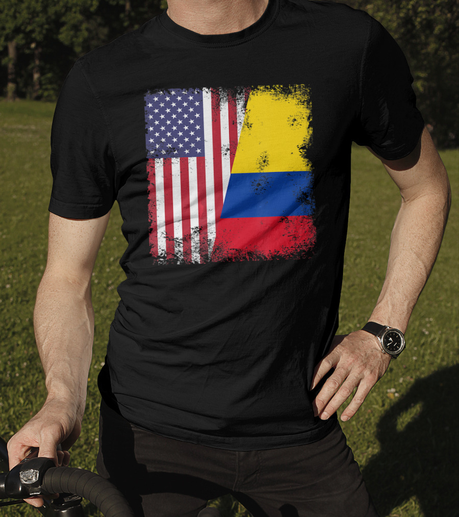 Half Colombian Half American Flag T-Shirt