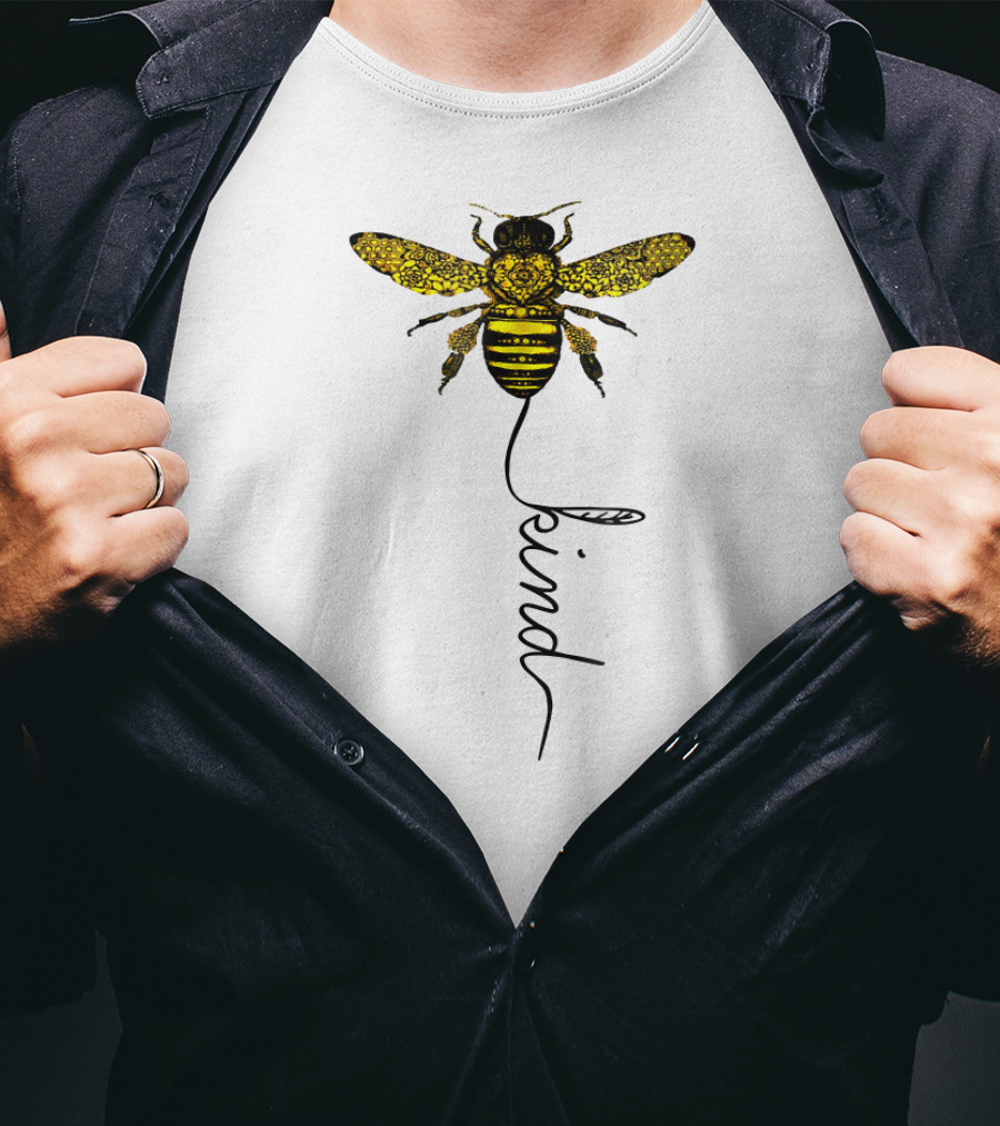 Happy Bees Funny Kind For Bees Love Kind Floral Bee T-Shirt