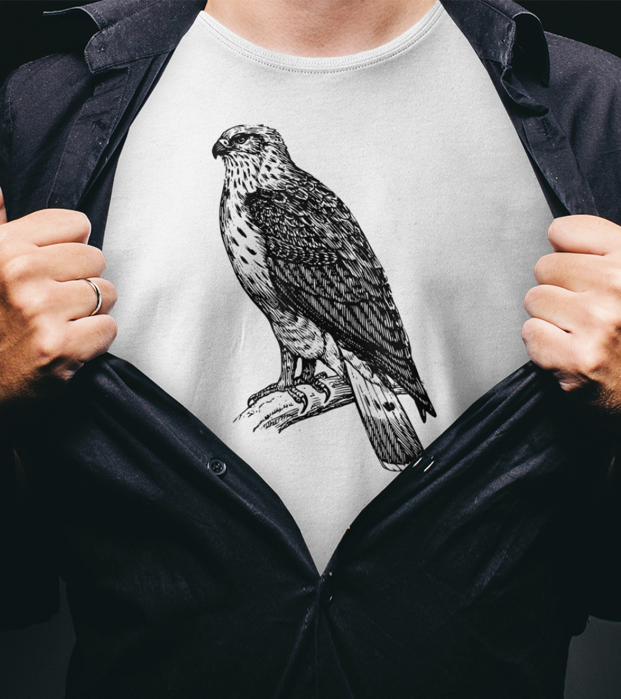 Hawk Ornithology Black Bird T-Shirt