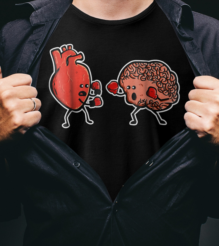 Heart And Brain Boxing Match Showdown T-Shirt