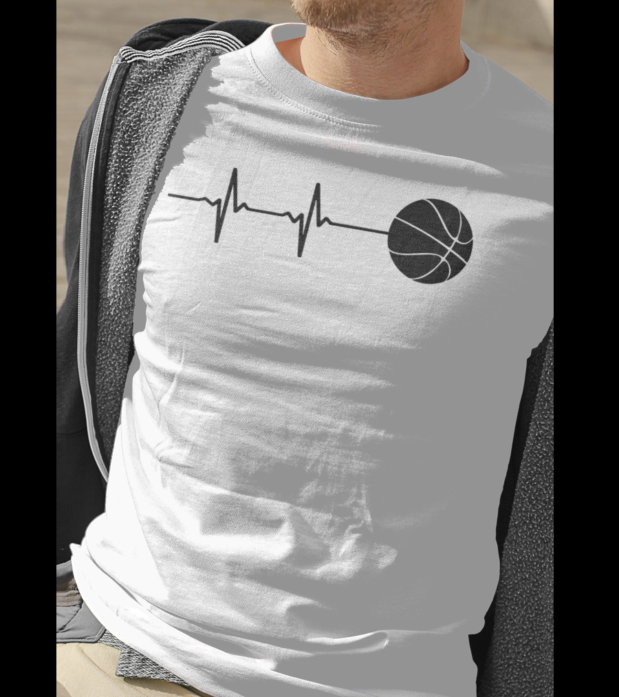 Heartbeat Basketball Player Pulse Path T-Shirt