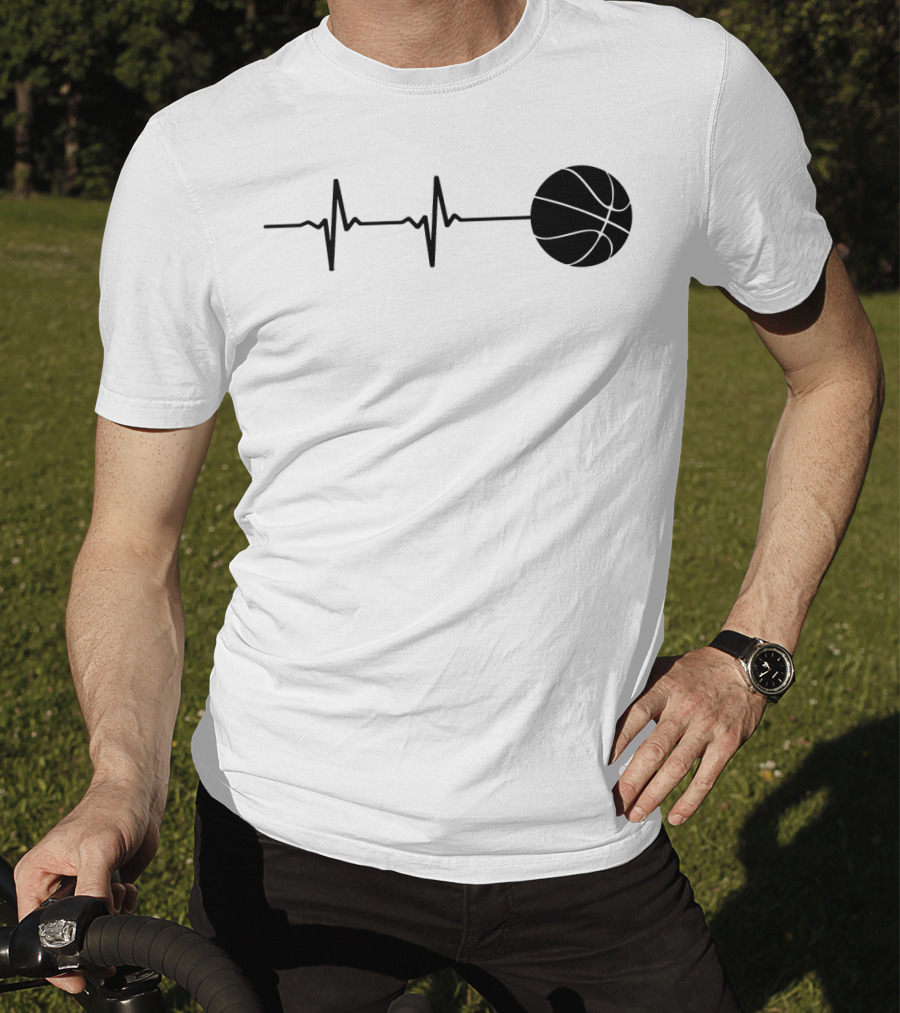 Heartbeat Basketball Player Pulse Path T-Shirt