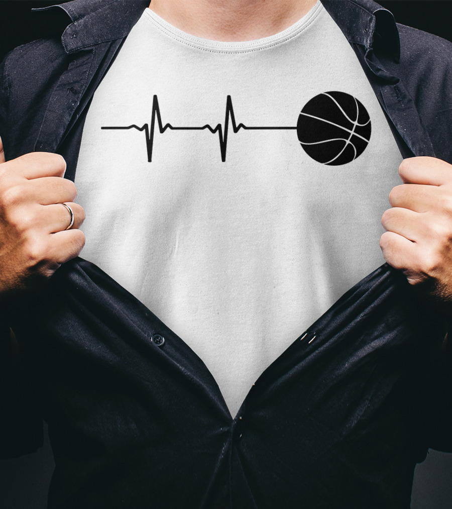 Heartbeat Basketball Player Pulse Path T-Shirt