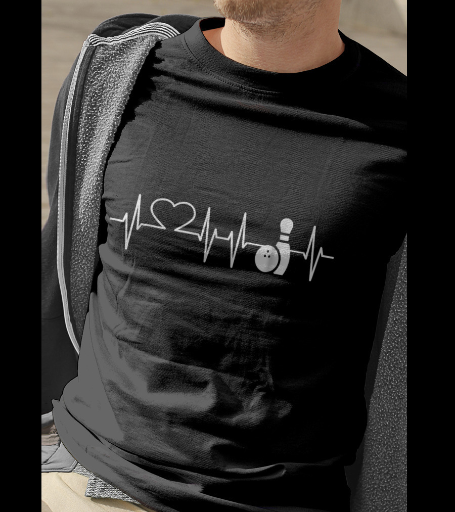 Heartbeat Bowling Heartbeat Bowling Pin Bowling Ball T-Shirt