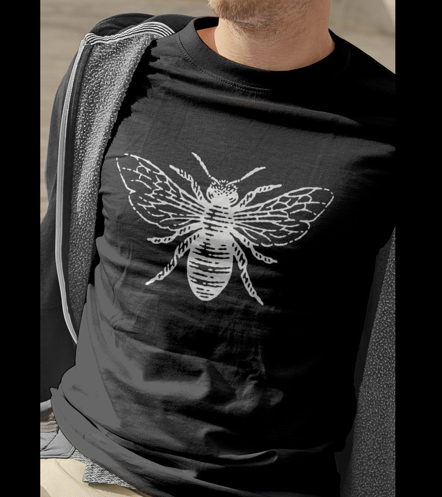 Honey Bee Vintage Illustration For Modern Naturalist T-Shirt