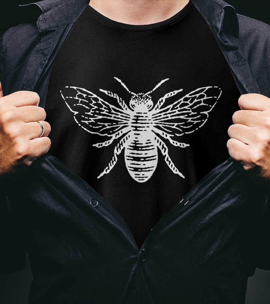 Honey Bee Vintage Illustration For Modern Naturalist T-Shirt