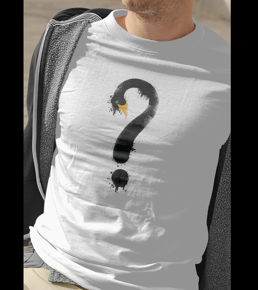 Black Bird Penguin Question Mark Swan Homur T-Shirt