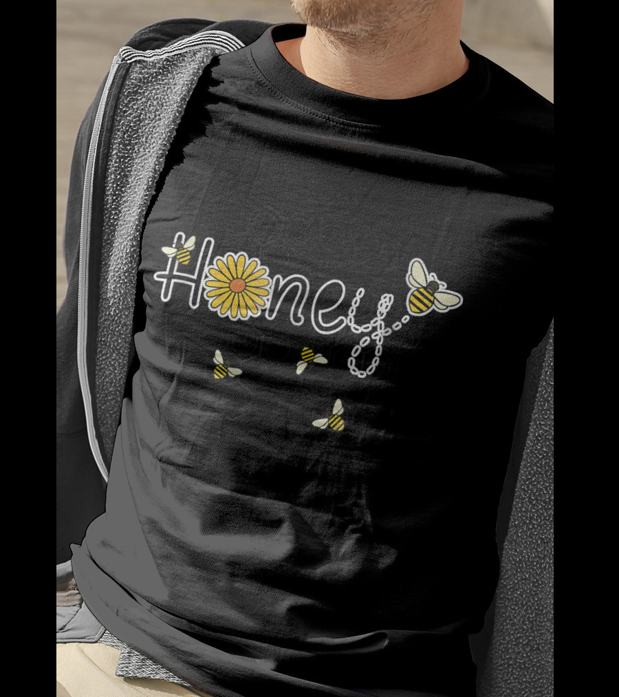 Honey Flower Honeybees Honeycomb Beekeeper T-Shirt