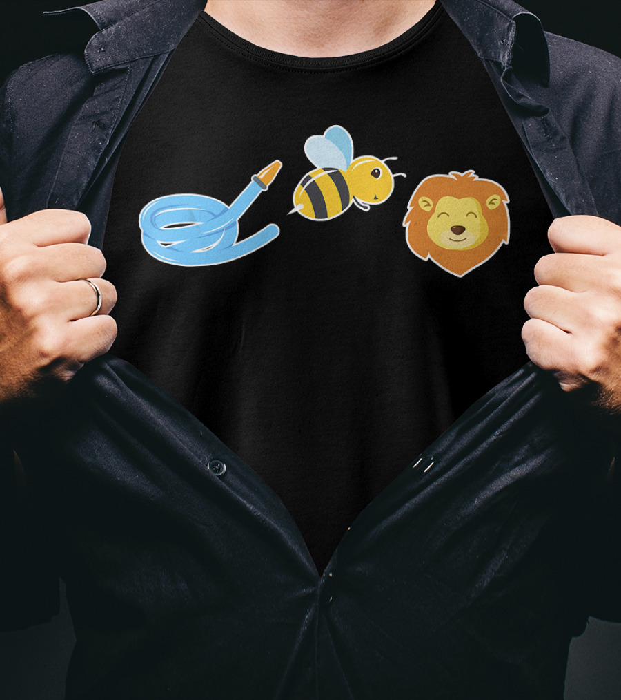 Hose Bee Lion Animal Funny Graphic Tee Wordplay T-Shirt