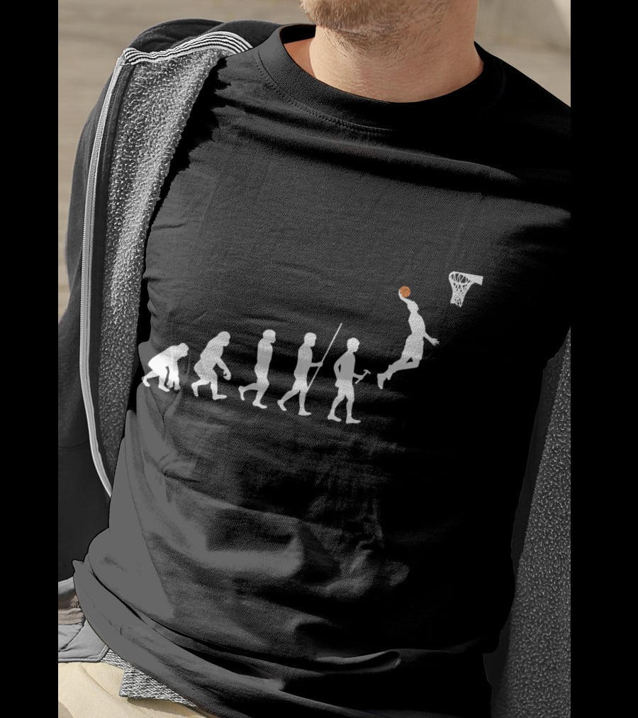 Evolution Of Man Playing Basketball Dunk T-Shirt