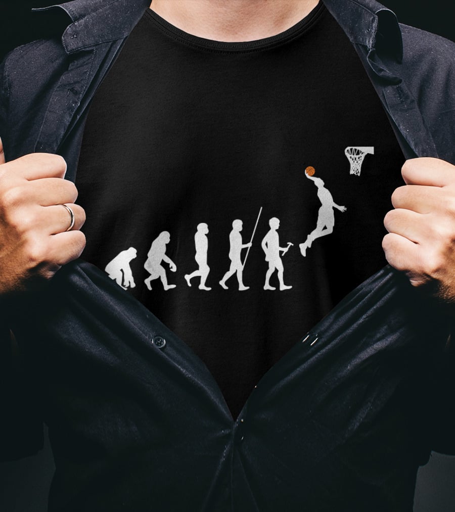 Evolution Of Man Playing Basketball Dunk T-Shirt