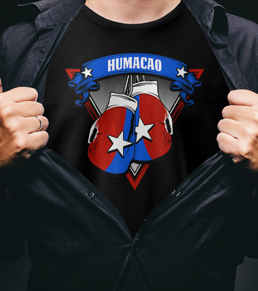 Humacao Puerto Rico Boxing Gloves Star Emblem T-Shirt