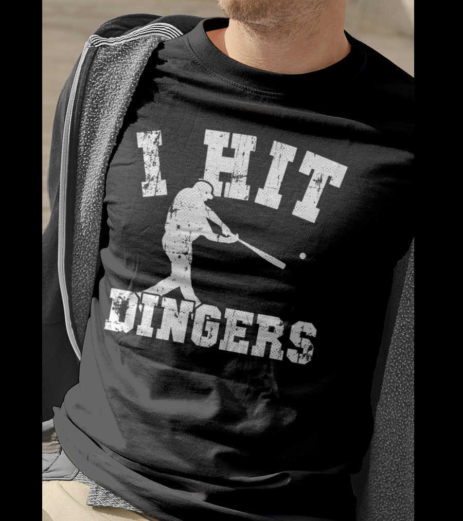 I Hit Dingers Baseball Batting T-Shirt