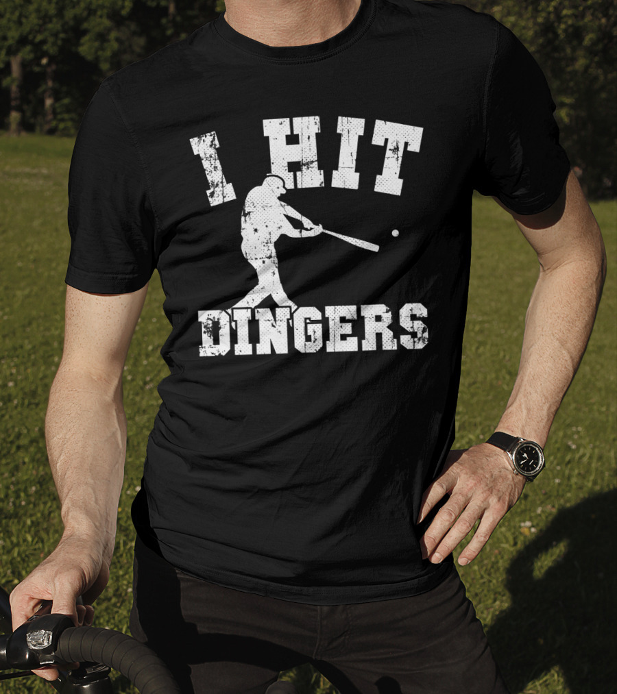 I Hit Dingers Baseball Batting T-Shirt